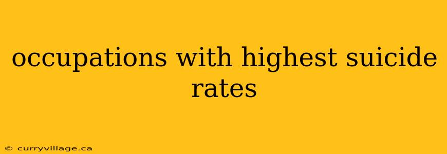 occupations with highest suicide rates