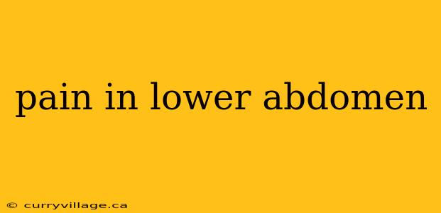 pain in lower abdomen