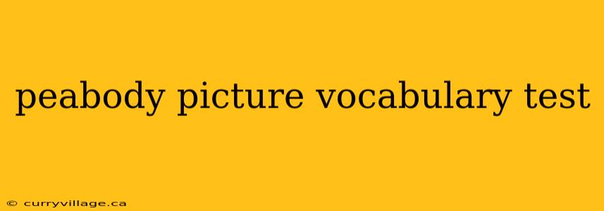 peabody picture vocabulary test