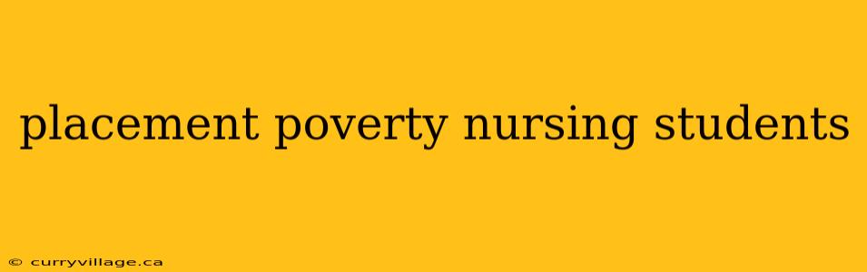 placement poverty nursing students