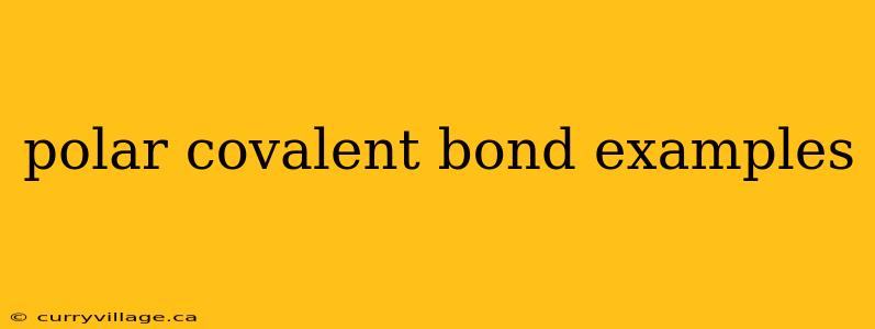 polar covalent bond examples