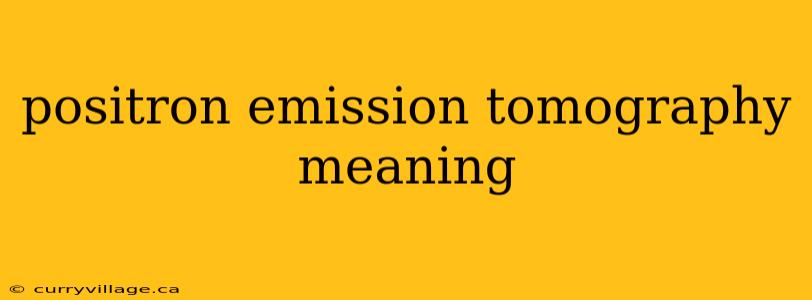 positron emission tomography meaning