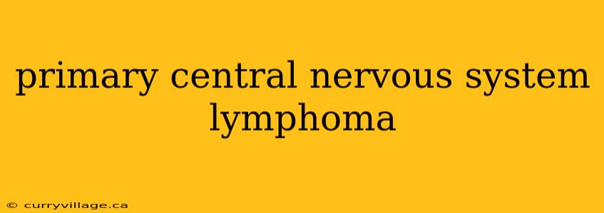 primary central nervous system lymphoma
