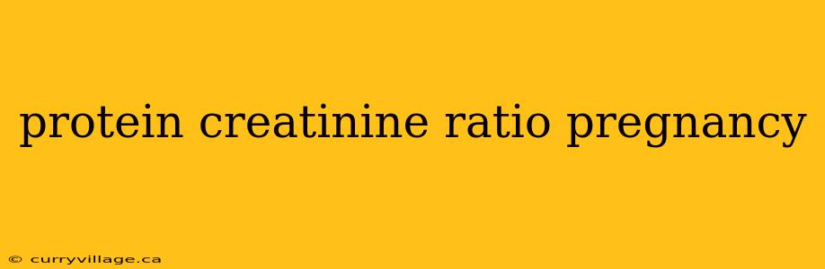 protein creatinine ratio pregnancy