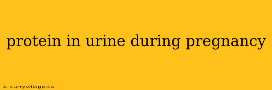 protein in urine during pregnancy