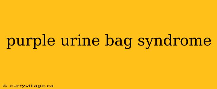 purple urine bag syndrome
