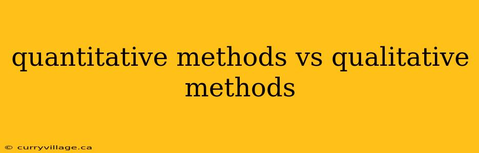 quantitative methods vs qualitative methods