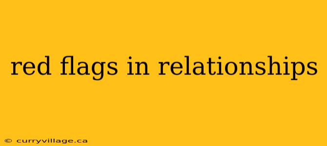 red flags in relationships
