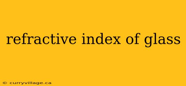 refractive index of glass