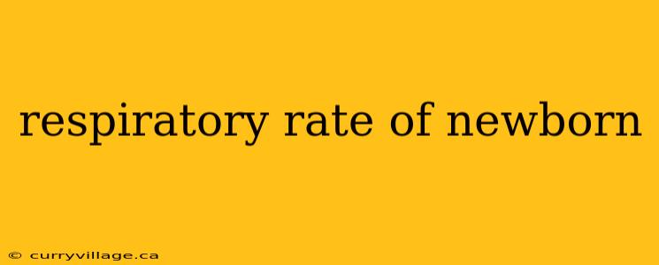 respiratory rate of newborn