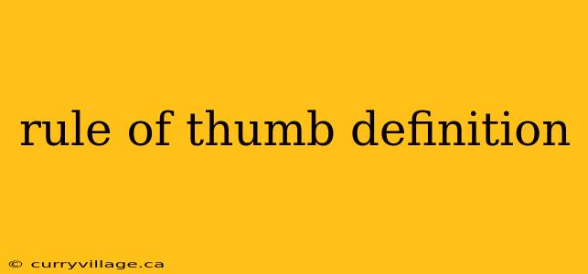 rule of thumb definition
