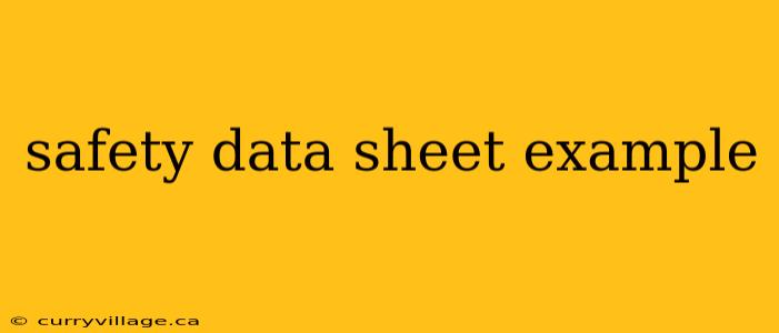 safety data sheet example