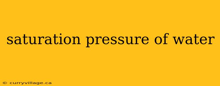 saturation pressure of water
