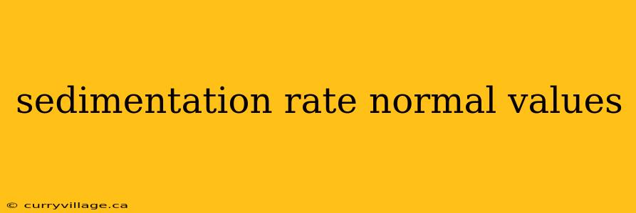 sedimentation rate normal values