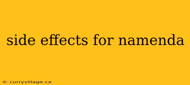 side effects for namenda