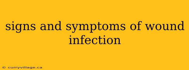 signs and symptoms of wound infection