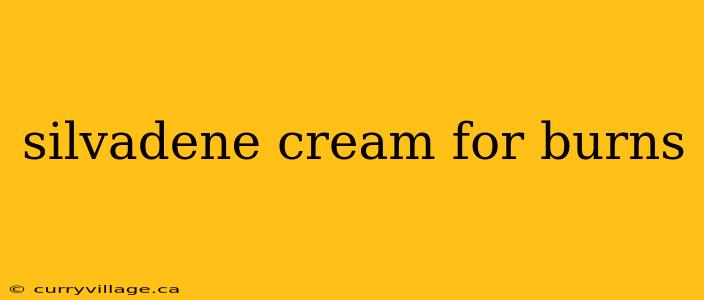 silvadene cream for burns