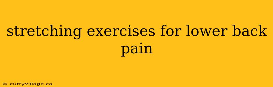 stretching exercises for lower back pain