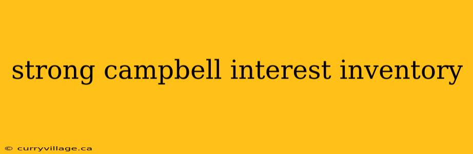 strong campbell interest inventory