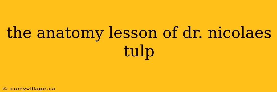 the anatomy lesson of dr. nicolaes tulp