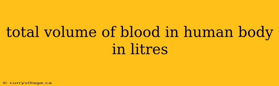 total volume of blood in human body in litres