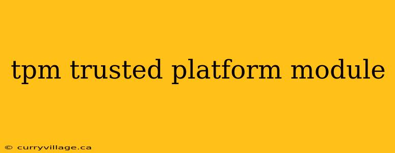 tpm trusted platform module