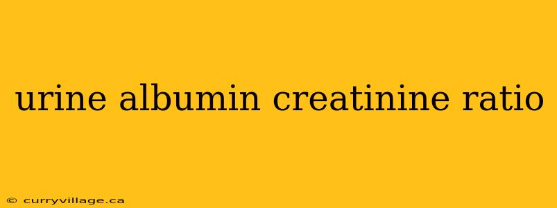 urine albumin creatinine ratio
