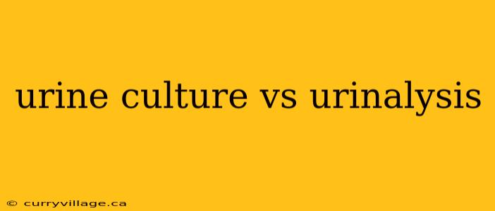 urine culture vs urinalysis