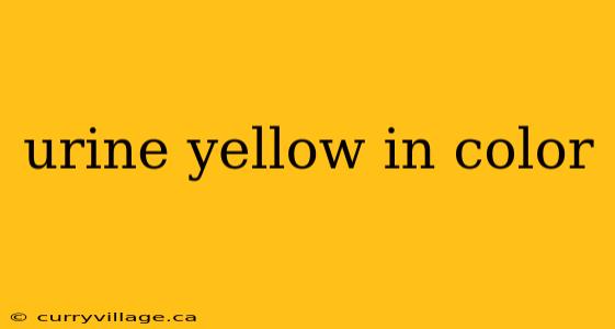 urine yellow in color