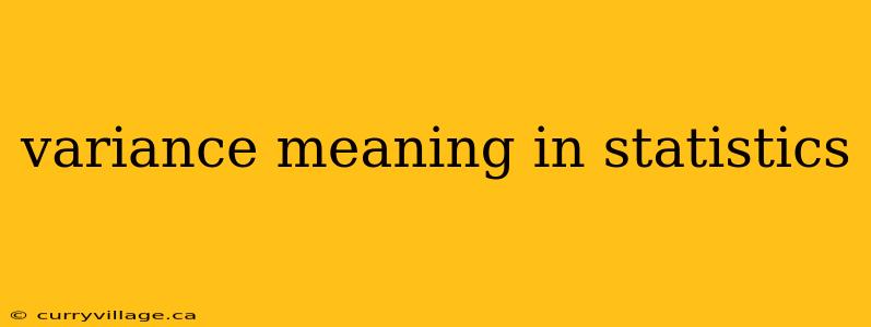 variance meaning in statistics
