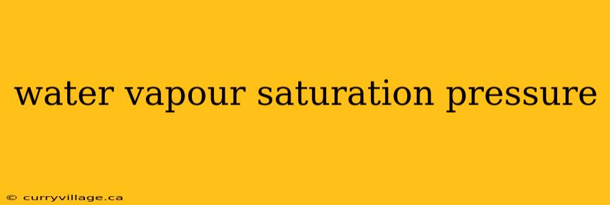 water vapour saturation pressure