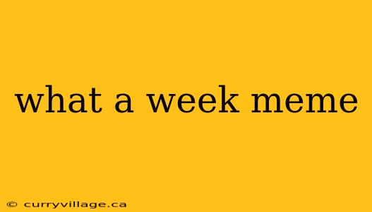 what a week meme