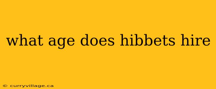what age does hibbets hire