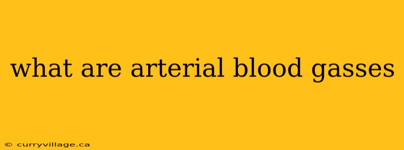 what are arterial blood gasses