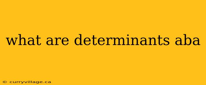 what are determinants aba