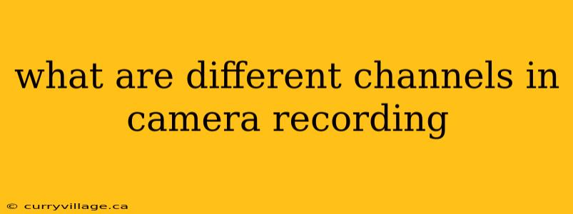 what are different channels in camera recording