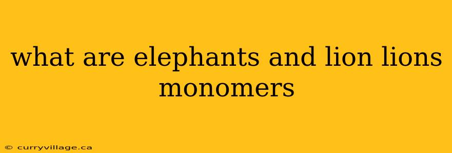 what are elephants and lion lions monomers