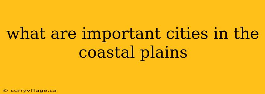 what are important cities in the coastal plains