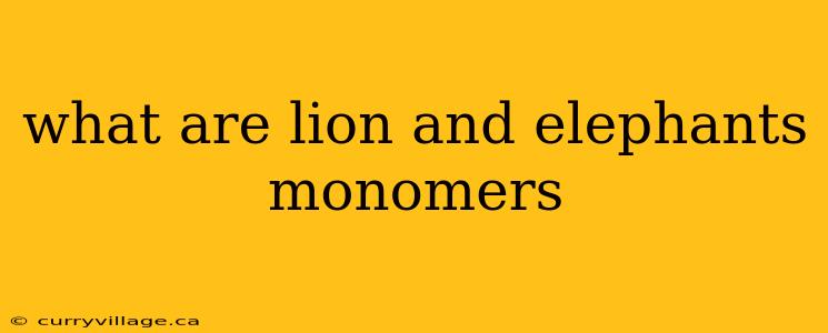 what are lion and elephants monomers