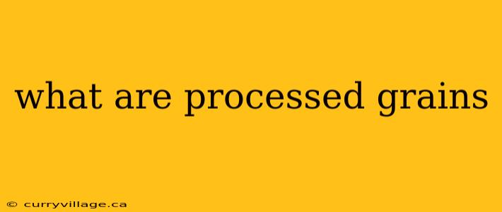 what are processed grains