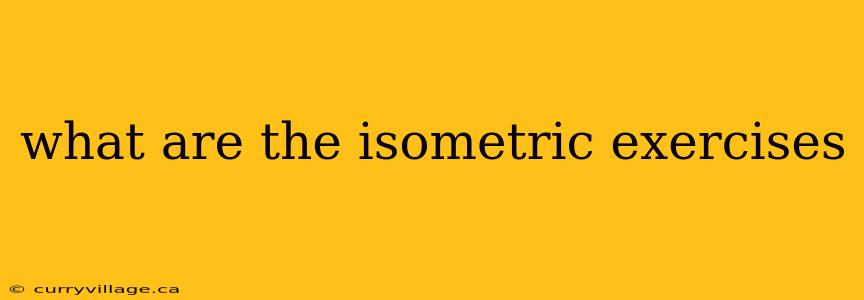 what are the isometric exercises