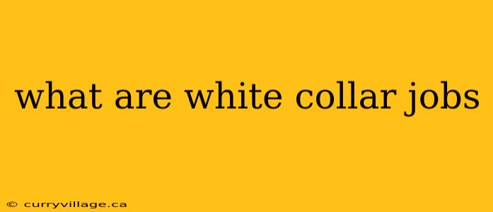 what are white collar jobs