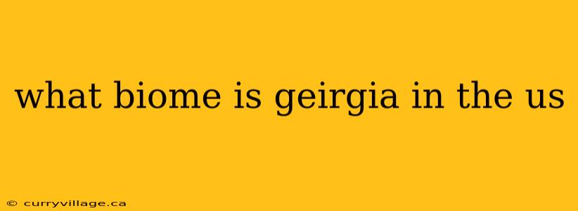 what biome is geirgia in the us