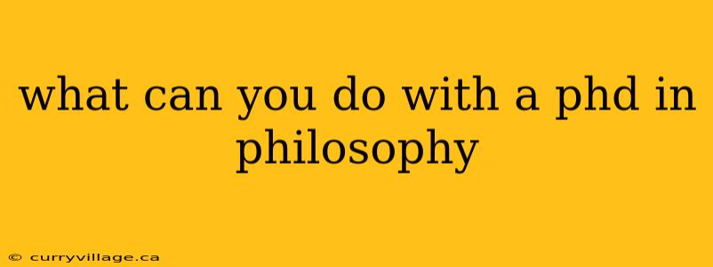 what can you do with a phd in philosophy