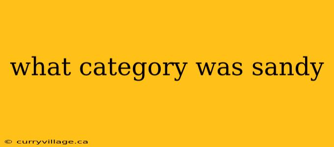 what category was sandy