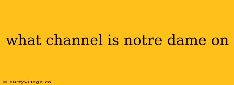 what channel is notre dame on