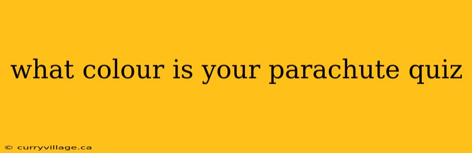 what colour is your parachute quiz