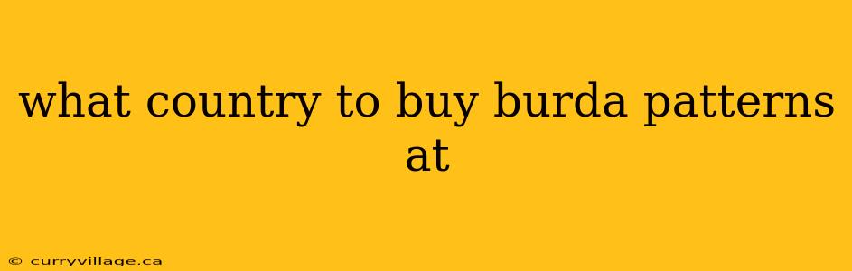 what country to buy burda patterns at