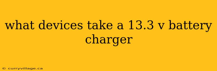 what devices take a 13.3 v battery charger