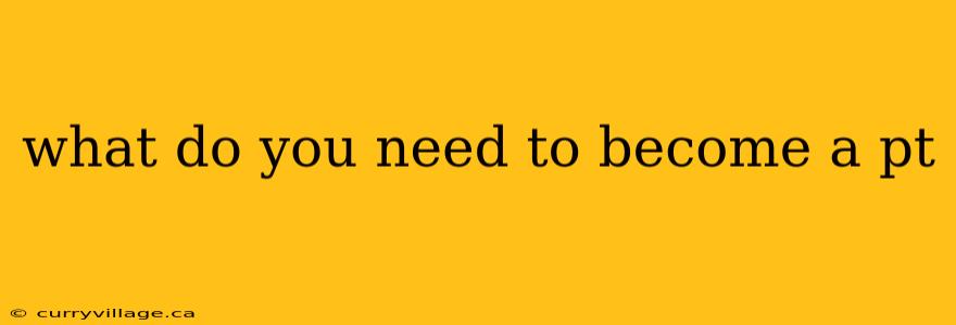 what do you need to become a pt